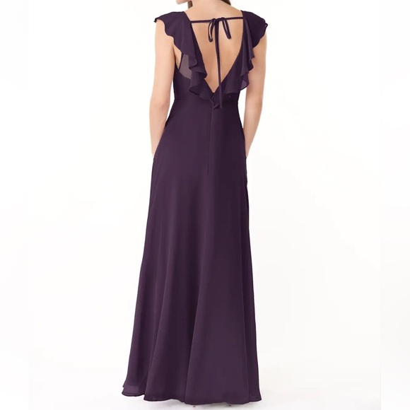 Azazie yoka plum Flowy Ruched Chiffon Dress - Picture 2 of 8